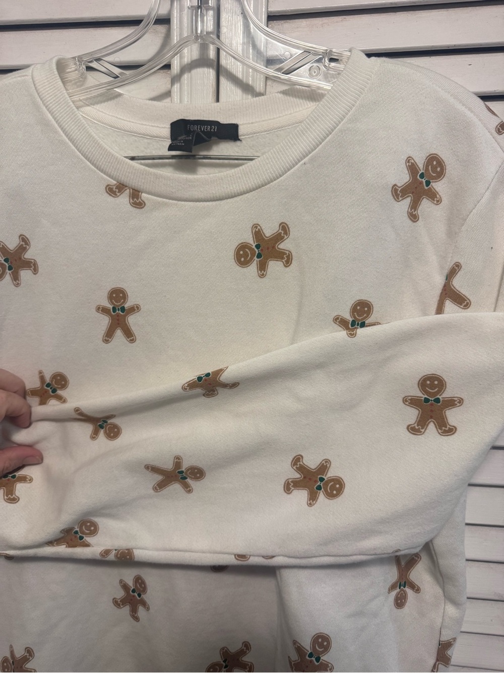 Forever 21 Gingerbread Man Christmas Sweatshirt Size Large